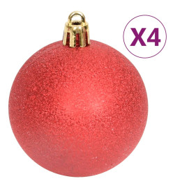 Ensemble de boules de Noël 108 pcs Rouge et blanc