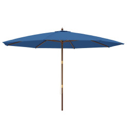 Parasol de jardin avec mât en bois bleu azuré 400x273 cm