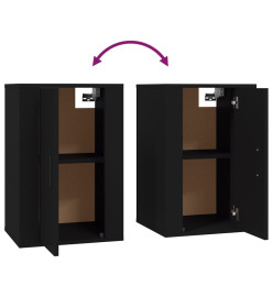 Ensemble de meubles TV 2 pcs noir bois d'ingénierie