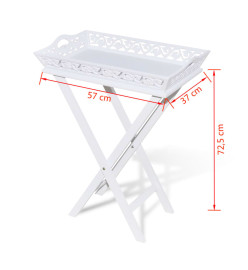 Table d'appoint avec plateau Blanc