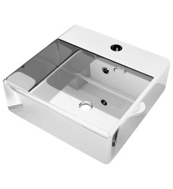 Lavabo avec trop-plein 41 x 41 x 15 cm Céramique Argenté