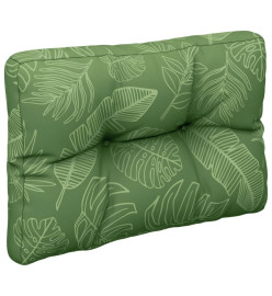 Coussin de palette motif de feuilles 60x40x12 cm tissu