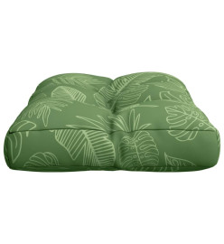 Coussin de palette motif de feuilles 60x40x12 cm tissu