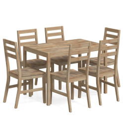 Ensemble à dîner 7 pcs Bois d'acacia solide