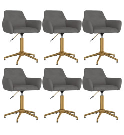 Chaises pivotantes à manger lot de 6 Gris foncé Velours