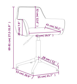 Chaises pivotantes à manger lot de 6 Gris foncé Velours