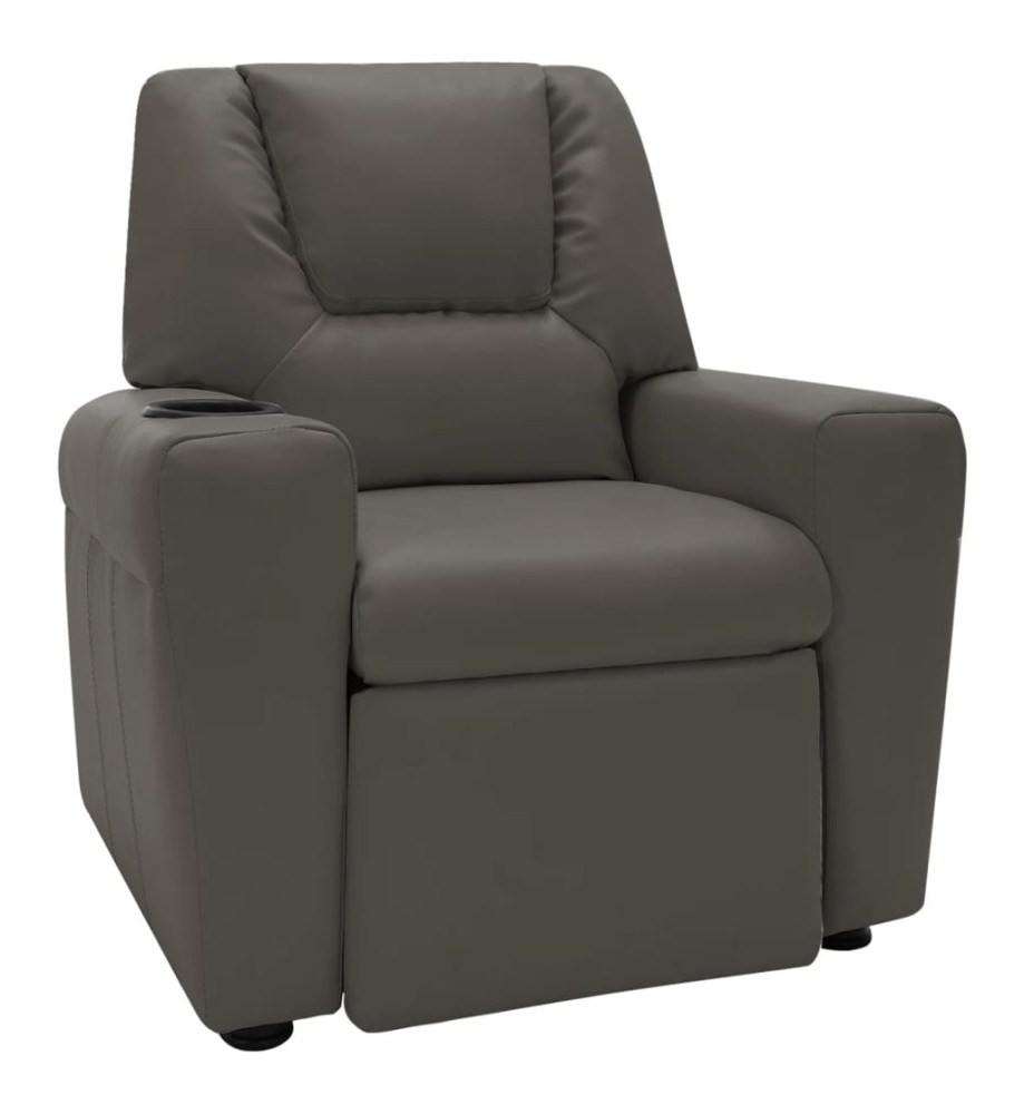 Fauteuil inclinable enfants Similicuir Gris anthracite