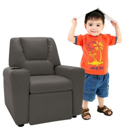 Fauteuil inclinable enfants Similicuir Gris anthracite