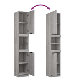 Armoire de bain Sonoma gris 32x34x188,5 cm Bois d'ingénierie