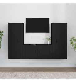 Ensemble de meubles TV 3 pcs Noir Bois d'ingénierie