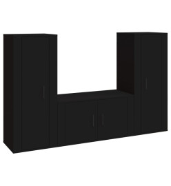 Ensemble de meubles TV 3 pcs Noir Bois d'ingénierie