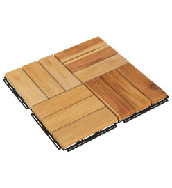 Tuiles de terrasse 10 pcs 30x30 cm Bois massif teck