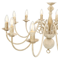 Lustre Blanc antique 12 ampoules E14