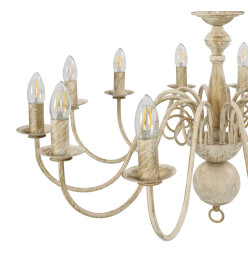 Lustre Blanc antique 12 ampoules E14