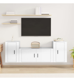 Ensemble de meubles TV 3 pcs Blanc brillant Bois d'ingénierie