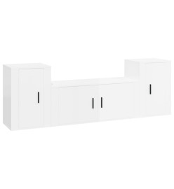 Ensemble de meubles TV 3 pcs Blanc brillant Bois d'ingénierie