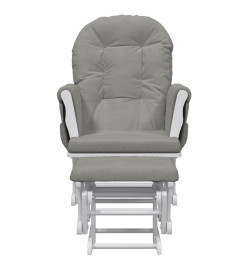 Chaise berçante avec repose-pied Gris clair Tissu