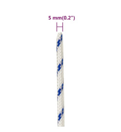 Corde de bateau Blanc 5 mm 25 m Polypropylène