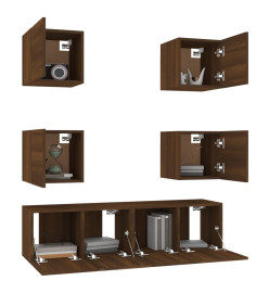 Ensemble de meubles TV 6 pcs Chêne marron Bois d'ingénierie