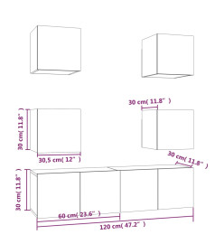 Ensemble de meubles TV 6 pcs Chêne marron Bois d'ingénierie