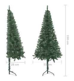 Sapin de Noël artificiel d'angle Vert 150 cm PVC