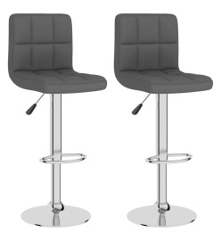 Tabourets de bar lot de 2 gris foncé tissu