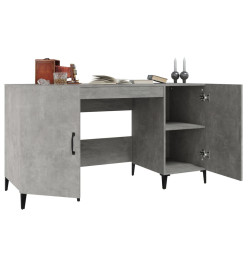 Bureau Gris béton 140x50x75 cm Bois d'ingénierie