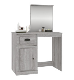 Coiffeuse avec miroir sonoma gris 90x50x132,5cm bois ingénierie