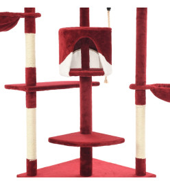 Arbre à chat avec griffoirs en sisal 203 cm Rouge et Blanc