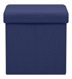 Tabouret de rangement pliable avec motif de chat Bleu Tissu