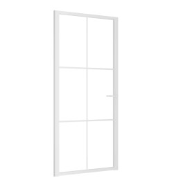 Porte intérieure 93x201,5 cm Blanc Verre ESG et aluminium