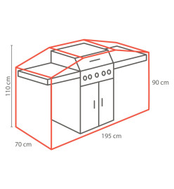 Perel Garden Housse de barbecue d'extérieur 195 cm