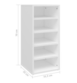 Armoire à chaussures Blanc 31,5x35x70 cm Aggloméré