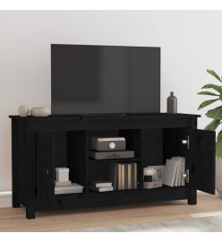 Meuble TV Noir 103x36,5x52 cm Bois de pin massif