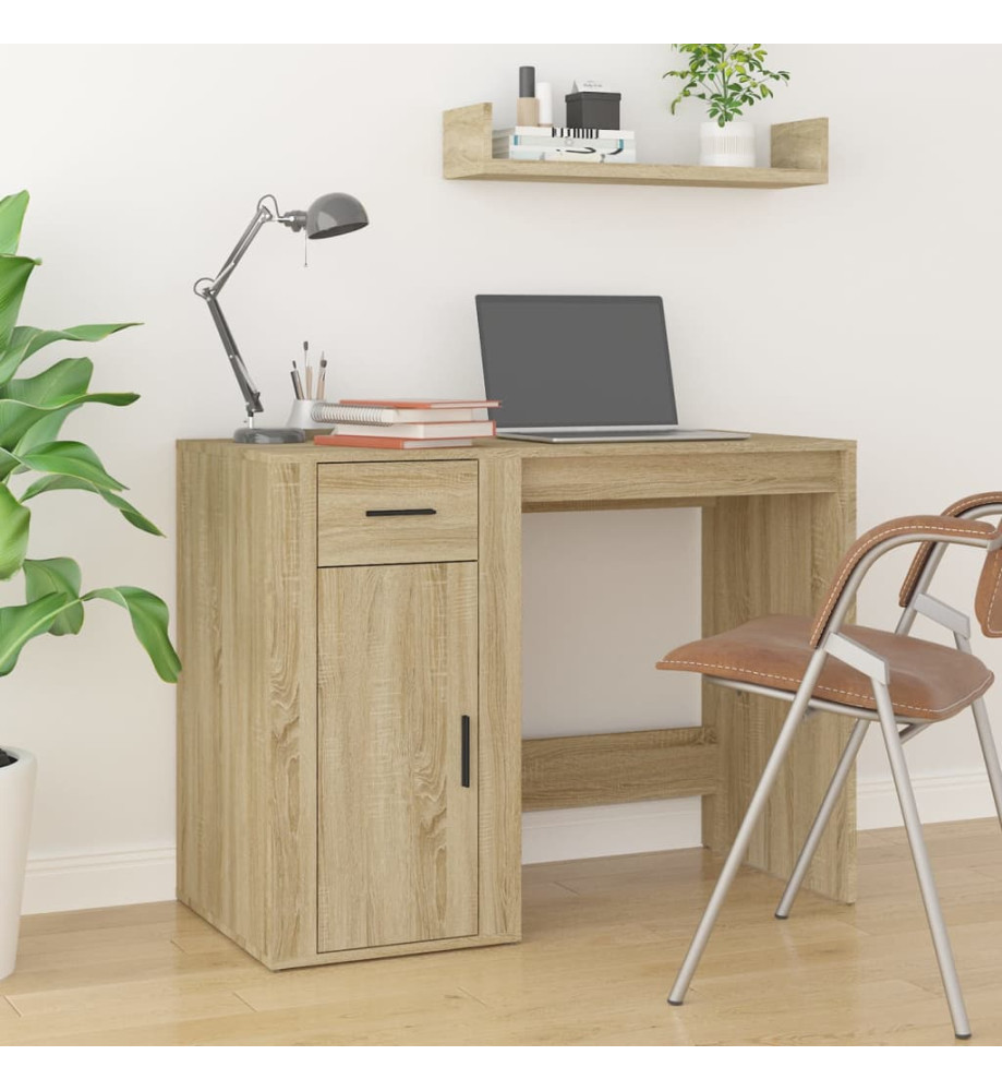 Bureau Chêne sonoma 100x49x75 cm Bois d'ingénierie