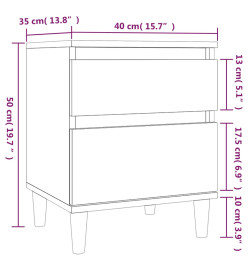 Table de chevet Blanc 40x35x50 cm