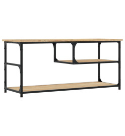 Meuble TV chêne sonoma 103x38x46,5cm bois d'ingénierie et acier