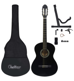 Jeu de guitare classique de débutant 12 pcs Noir 4/4 39"