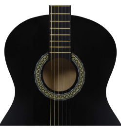 Jeu de guitare classique de débutant 12 pcs Noir 4/4 39"