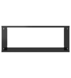 Étagères cube murales 6 pcs Noir brillant 60x15x23 cm Aggloméré