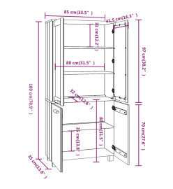 Buffet HAMAR Bois massif de pin Marron miel