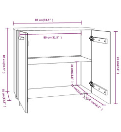 Buffet HAMAR Marron miel 85x35x80 cm Bois massif de pin