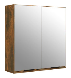 Armoire à miroir de salle de bain Chêne fumé 64x20x67 cm