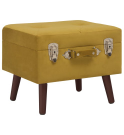 Tabourets de rangement 3 pcs Jaune moutarde Velours