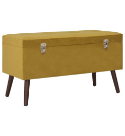 Tabourets de rangement 3 pcs Jaune moutarde Velours