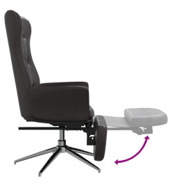 Chaise de relaxation avec repose-pied Noir brillant Similicuir