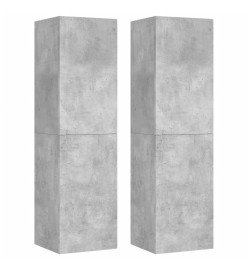 Ensemble de meubles TV 4 pcs Gris béton Aggloméré