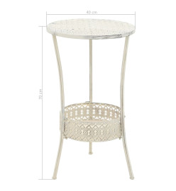 Table de bistro Style vintage Ronde Métal 40 x 70 cm Blanc