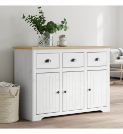 Buffet BODO blanc et marron 115x43x79,5 cm bois massif de pin