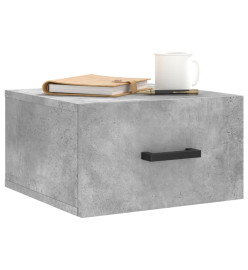 Table de chevet murale gris béton 35x35x20 cm